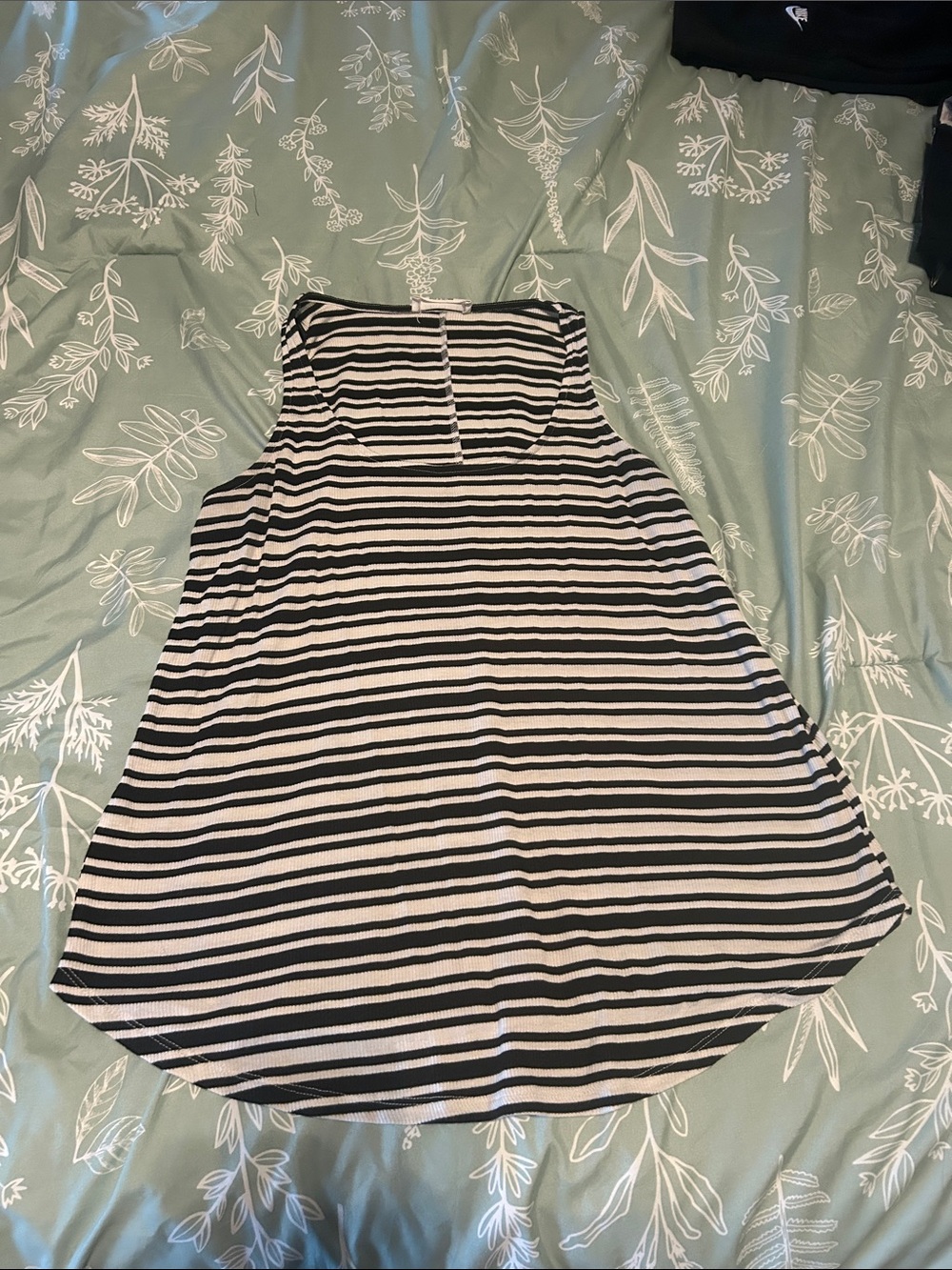 Striped Black & White Sleeveless Dress